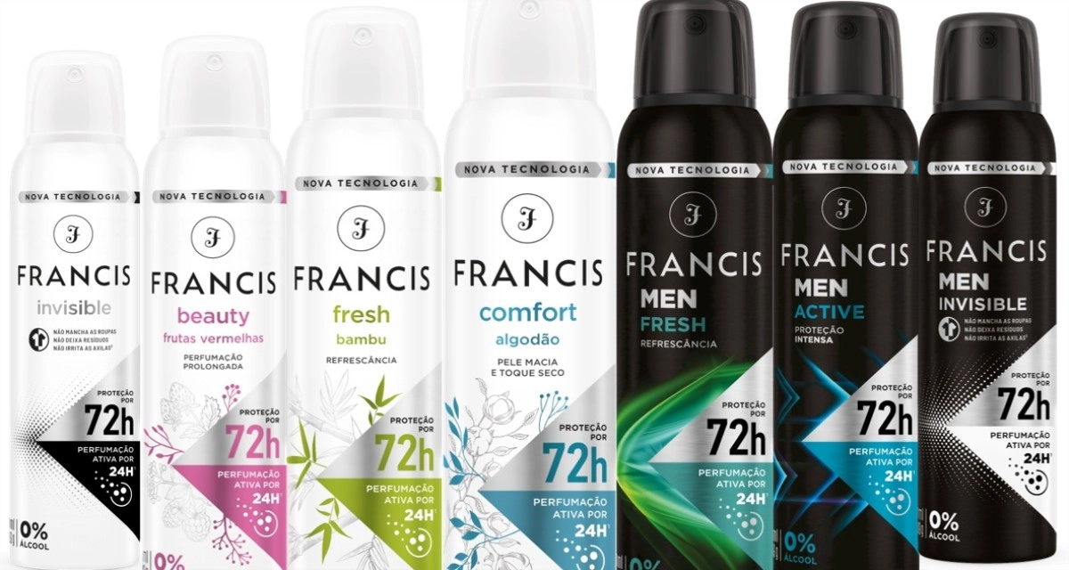 Leia mais sobre o artigo 12 Novas Fragrâncias – Francis aposta em linha de desodorantes com 72h de proteção