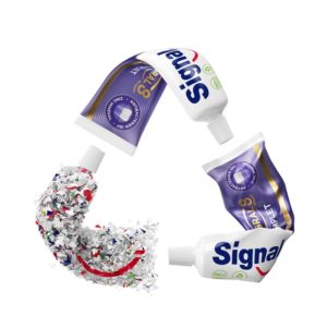 Leia mais sobre o artigo Unilever espera lançar em 2025 tubos de pasta de dentes recicláveis