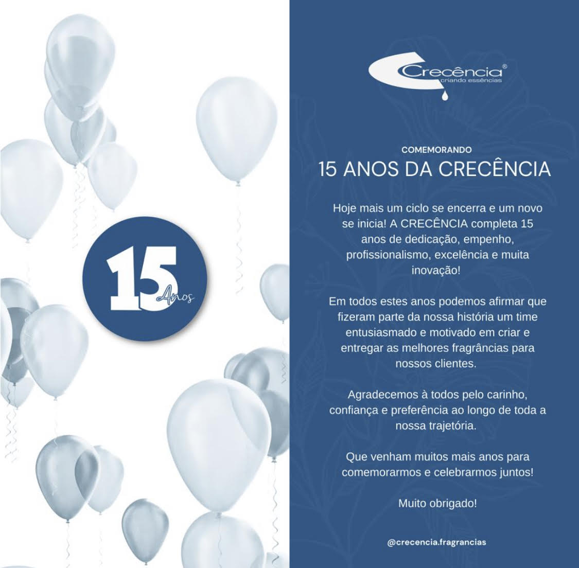 Leia mais sobre o artigo PARABÉNS CRECÊNCIA! QUE SEJA MAIS UM ANO DE VITÓRIAS EM TODOS OS ASPECTOS…